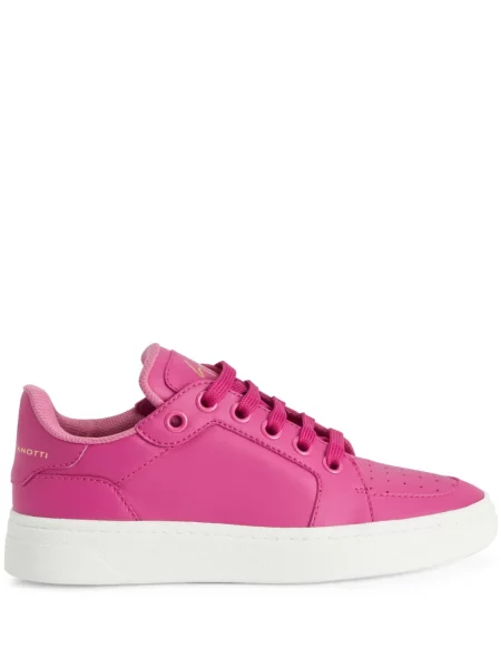 Sneakerși Giuseppe Zanotti cu șireturi din piele roz