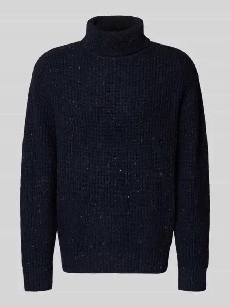 Golf o kroju relaxed fit z mieszanki wełny Selected Homme granatowy