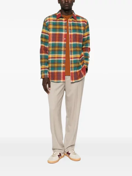 Cămașă Portuguese Flannel în carouri de flanelă verde