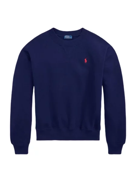 Bluza Polo Ralph Lauren z okrągłym dekoltem niebieska