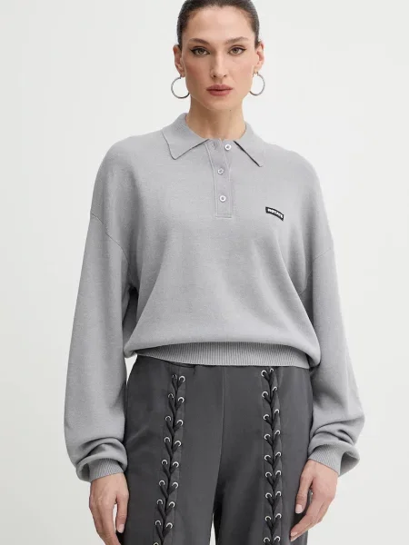 Rotate pulover din amestec de lână light gri