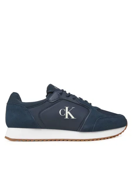 Calvin Klein Jeans Sneakersy Retro Runner Sock Lace Up Ny-Su Tmavomodrá biela