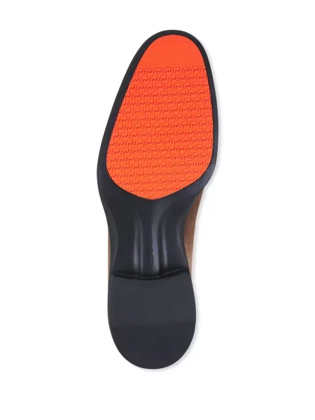 Pantofi loafer Santoni din piele de căprioară maro