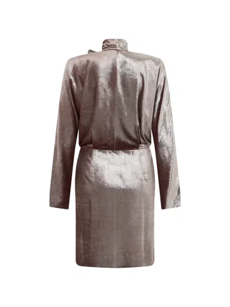 Rochie mini Alberta Ferretti cu funde de catifea maro