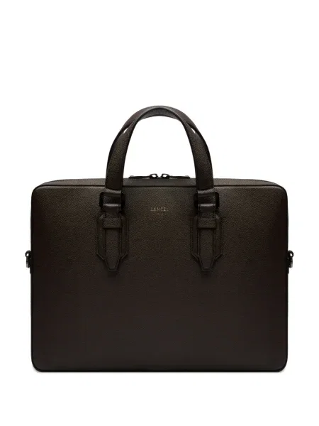 Кожена чанта Lancel кафяво