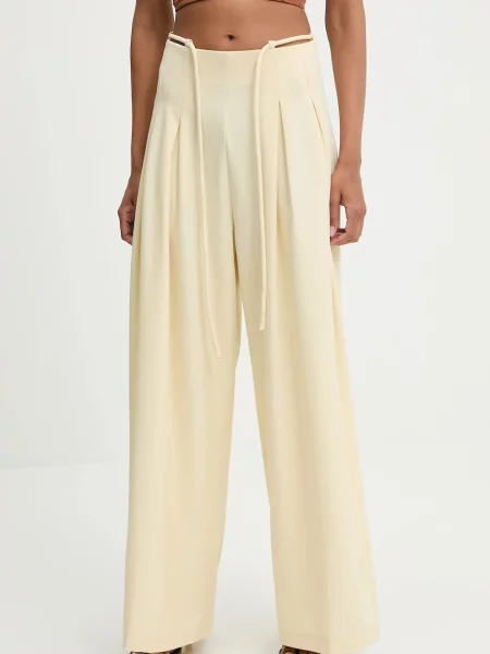 Answear Lab pantaloni lat high waist galben