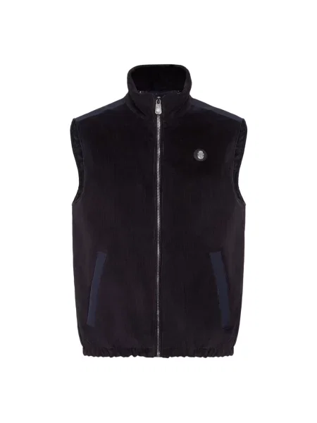 Aksamitna krótka kamizelka Billionaire niebieska