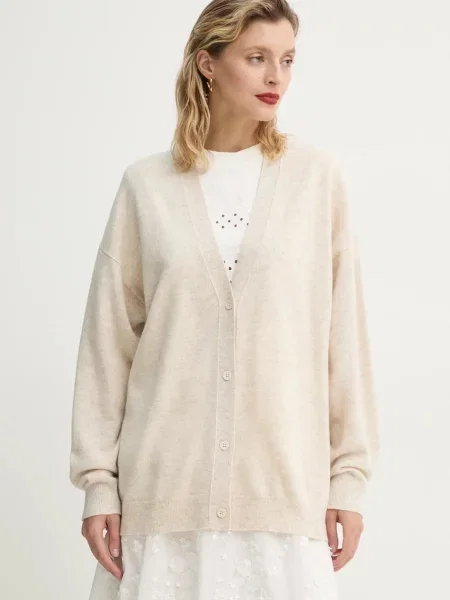 MUNTHE cardigan din lana FAFALI light bej