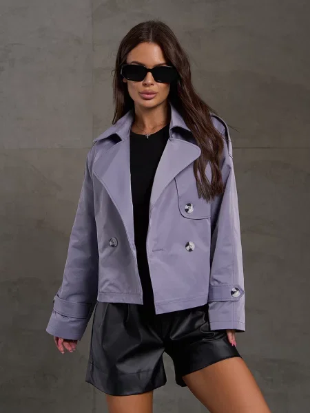 Тренч ISSA Plus сірий