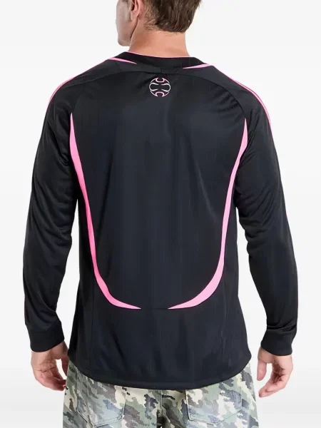 Футбол тениска с дълъг ръкав Adidas на райета мъниста бяло