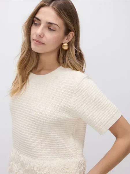 Reserved Pulover cu mâneci scurte nude