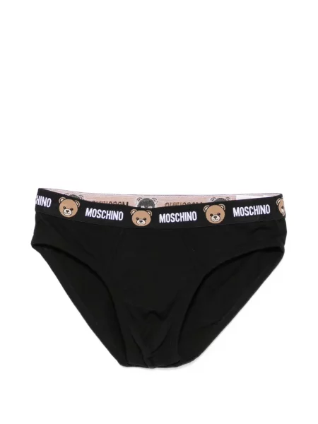 Chiloți multipac Moschino cu autograf negru