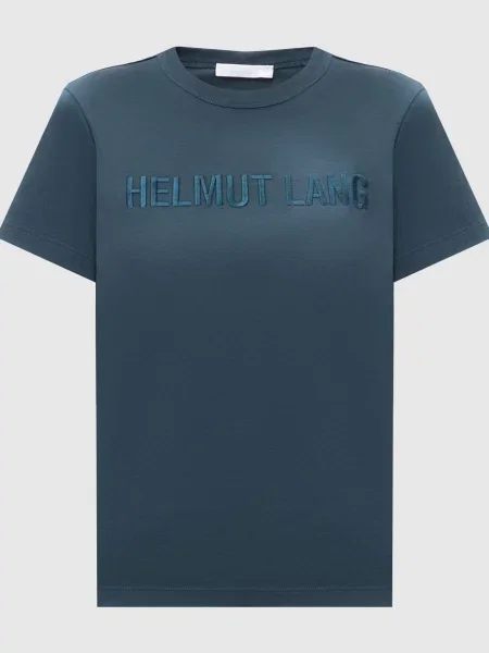 Футболка з вишивкою логотипа Helmut Lang синя