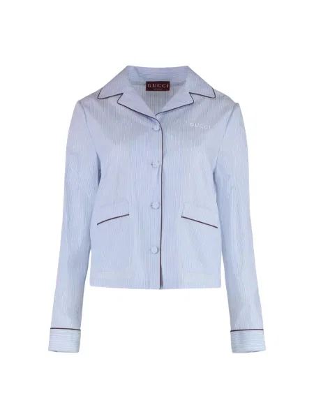 Koszula Gucci w paski niebieska