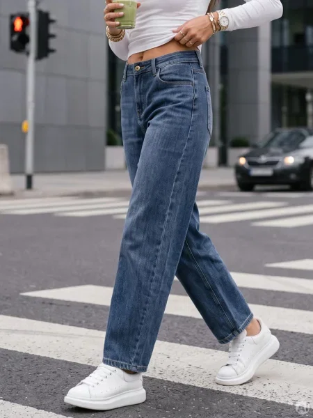 Jeansy baggy fit luźny fason Dstreet niebieskie