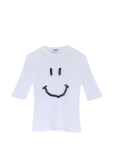 Tricou Moschino plasă alb