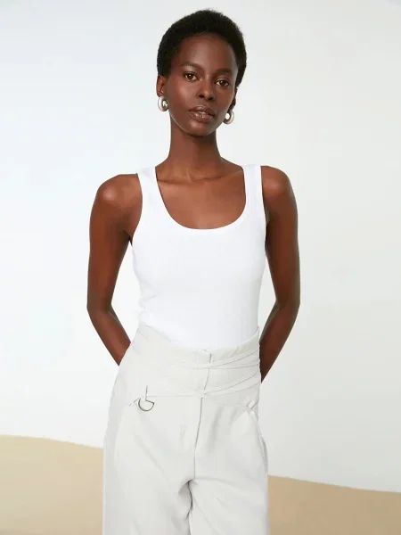 Trendyol Майка Бавовна/поліестер білий