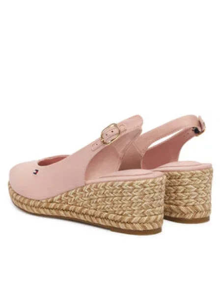 Tommy Hilfiger Espadrilles Mid Wedge Espad Slingback Speck Rózsaszín bézs