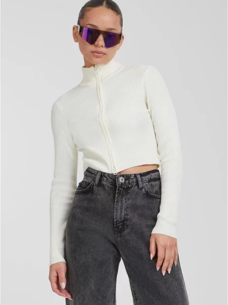 Urban Classics Geacă tricotată crem gri