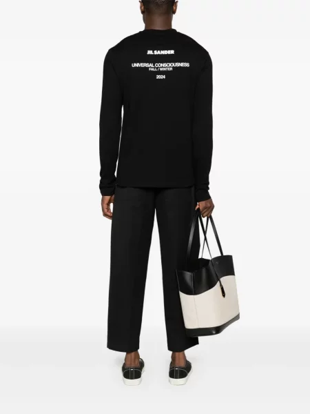Raštuotas marškinėliai Jil Sander juoda