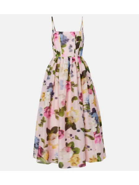 Rochie midi Carolina Herrera de in cu model floral roz