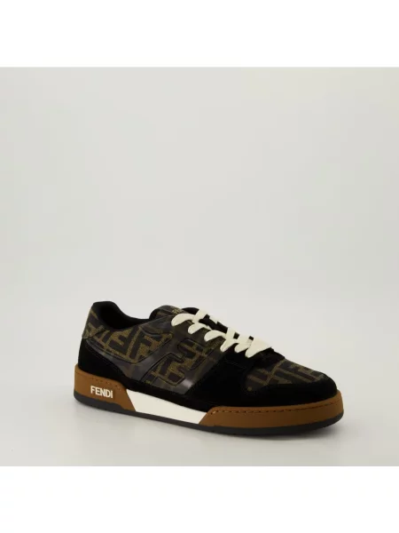 Sneakersy Fendi skórzane brązowe