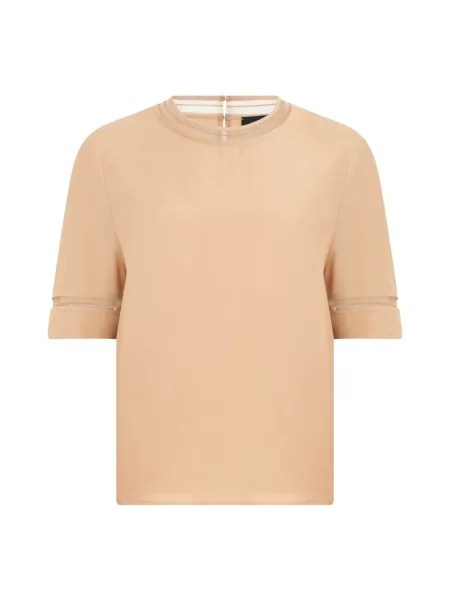 Koszulka Fabiana Filippi tiulowa beżowa