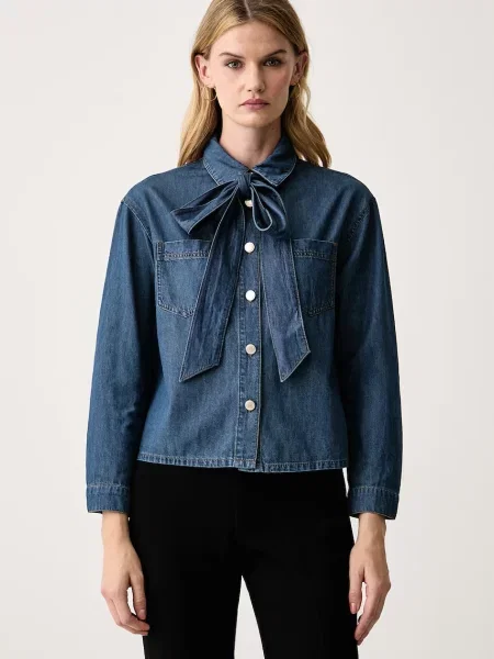 Morgan cămașă pentru femei din denim albastru