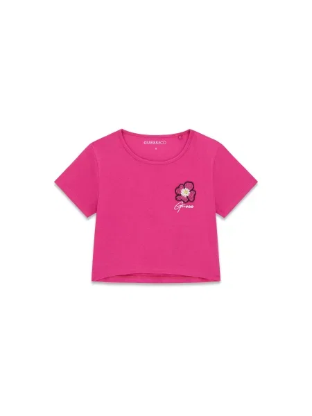 Guess T-shirt Tamno roza Relaxed Fit