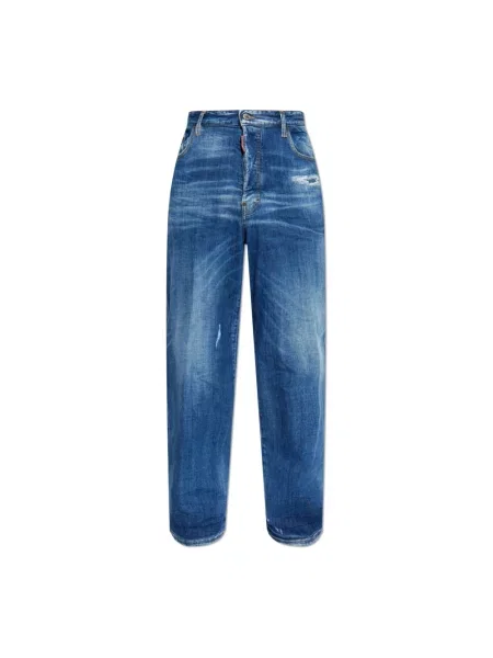Szerokie jeansy Dsquared2 niebieskie