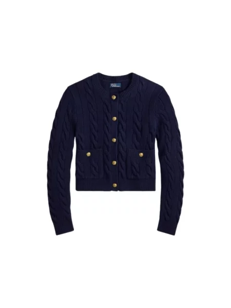 Polo Ralph Lauren Swetry Kobieta Niebieski L Wełna Gilet Cables granatowy