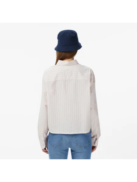 Lacoste Koszula Button-Down W Paski Relaxed Fit Jasnoróżowa różowy
