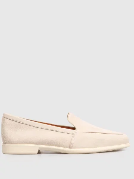 Лоферы Santoni из нубука бежевые