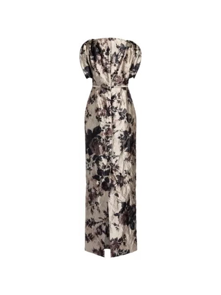 Rochie Erdem din satin cu model floral cu imagine