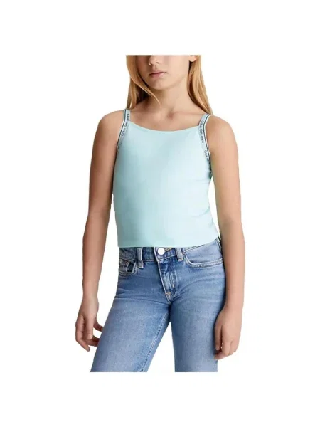 Gyerek denim ruha Calvin Klein Jeans kék