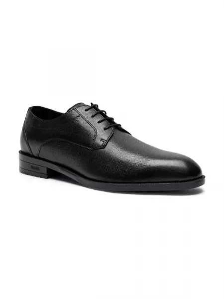 BOSS BLACK Bőr derby cipő Tayil_Derb_grpr fekete