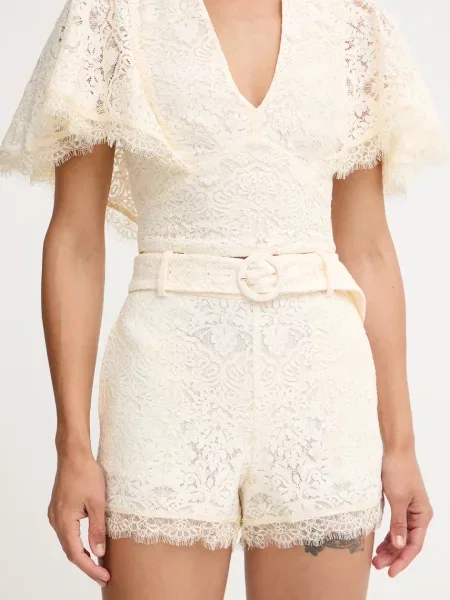 Twinset elegantní šortky krajkové béžové