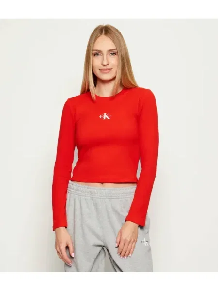 Calvin Klein Jeans Tricou orange / alb roșu