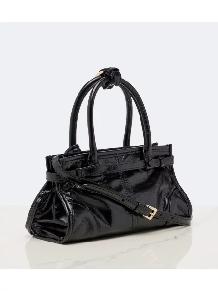 Top Prada din piele negru