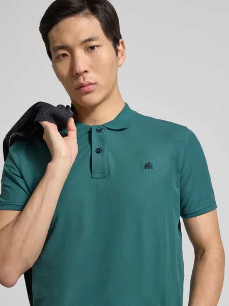 Koszulka polo z wyhaftowanym logo model PERFORMANCE' Lerros zielone