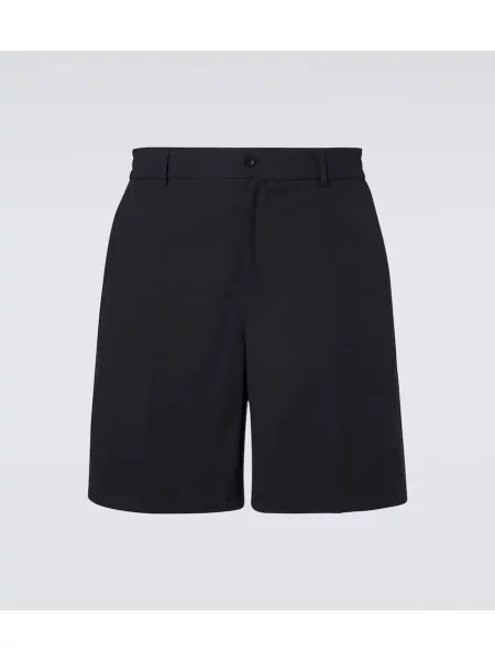 Pantaloni scurți Moncler din piele negru