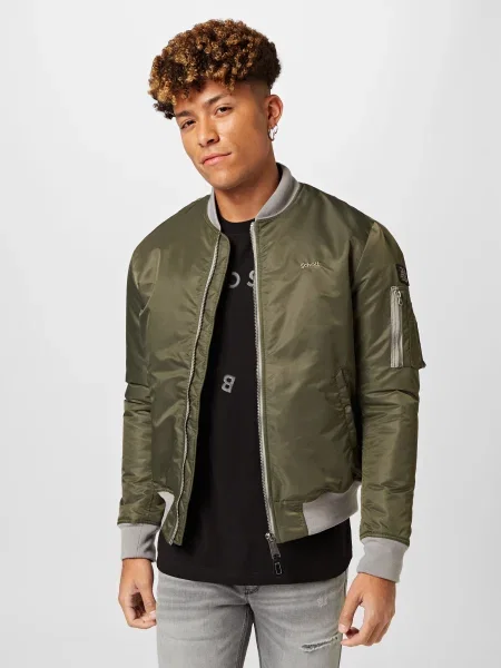 Schott NYC Prehodna jakna Airforce siva / oliva črna