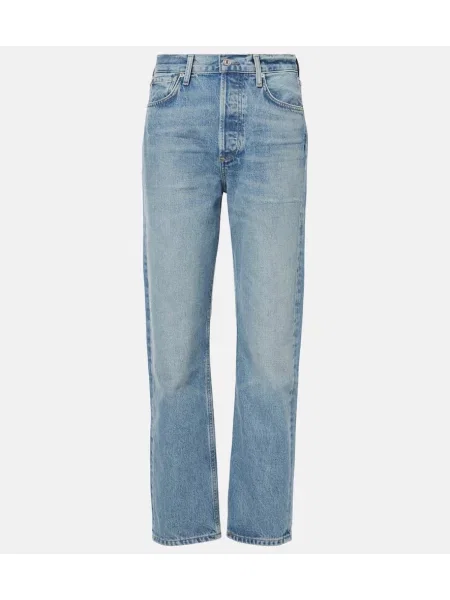 Ravne kavbojke Citizens Of Humanity z visokim pasom modra