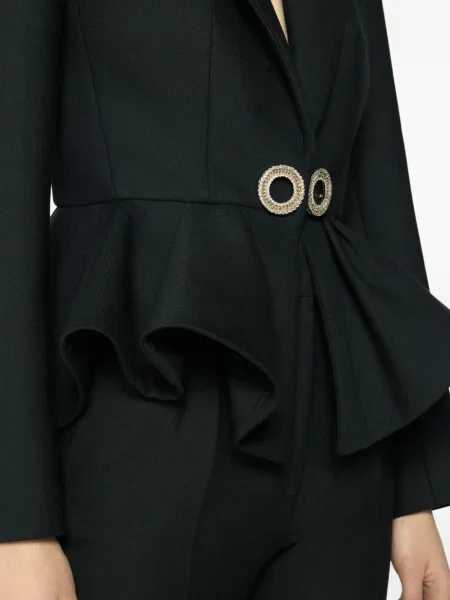 Cu peplum geacă Genny de cristal negru