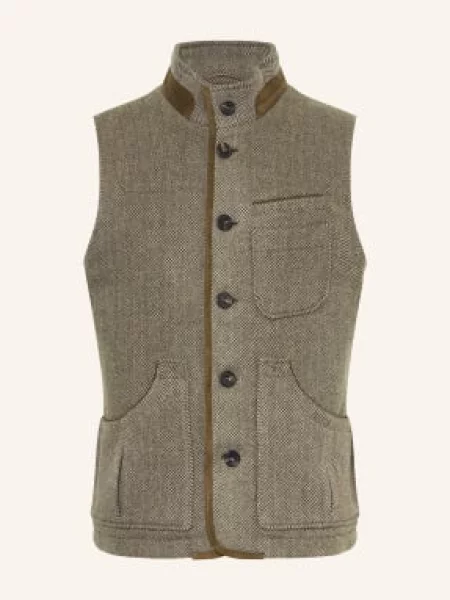 Habsburg Tradiční Vesta Kerscheneck khaki / hnědá / světle zelená