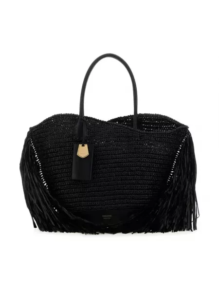 Shopperka Salvatore Ferragamo skórzana czarna