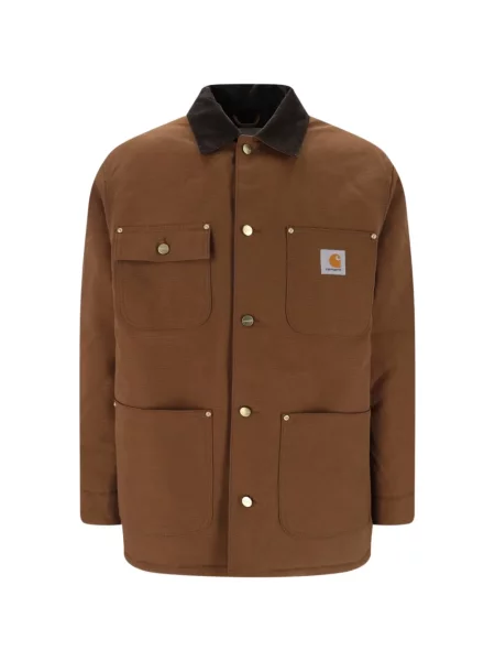 Gulerat geacă Carhartt Wip de catifea cord maro