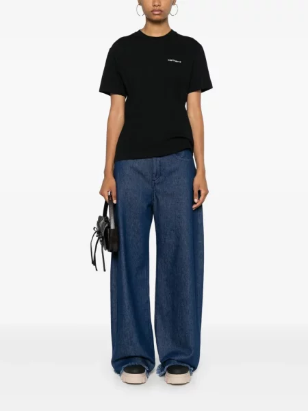 Siuvinėtas marškinėliai Carhartt Wip juoda