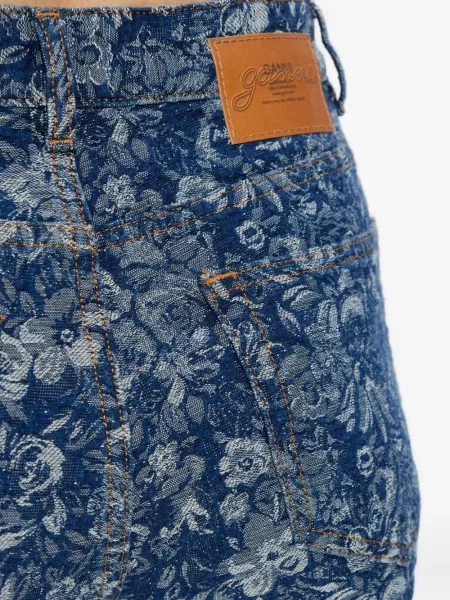Blugi Ganni cu model floral albastru