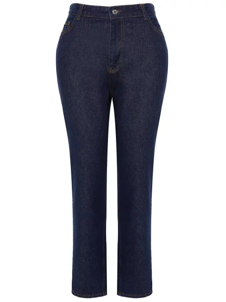 Blugi mom fit Trendyol cu talie înaltă negru